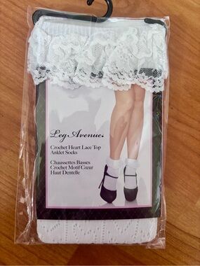 Heart Print Lace Babydoll Crochet Ruffle Ankle Cutecore Flirty Socks